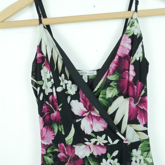 Vintage XS Dress Y2K Babydoll Floral Micro Mesh Boho Romantic Feminine Sundress - Picture 2 of 8